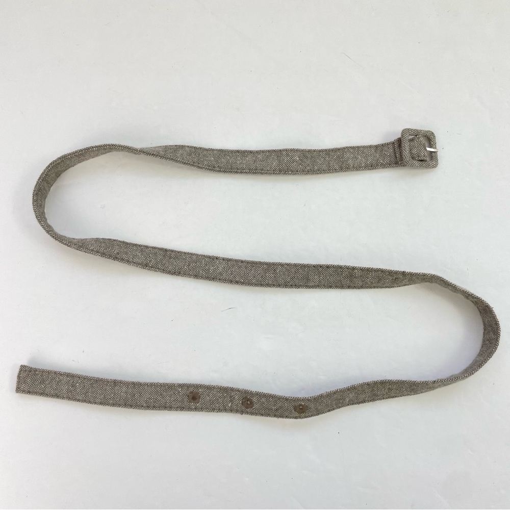 Thin‎ Skinny Brown Taupe Textile Belt